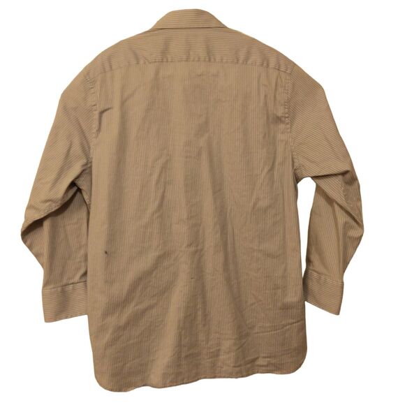 Hickey Freeman dress shirt L Large 16-16.5 32-33 blue Stripe button long sleeve - Picture 2 of 9